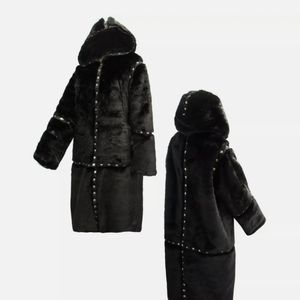Fenty faux fur shearling hooded coat